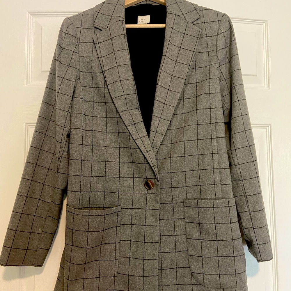 Plaid oversized blazer